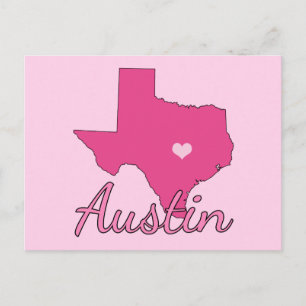 Niedlich Austin Texas Girl Pink Postkarte