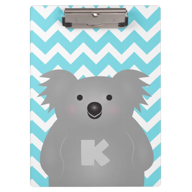 Niedlich Australia Baby Koala Bear Monogram Klemmbrett (Vorderseite)