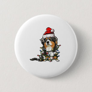 Niedlich Australian Shepherd Santa Christmas Tree  Button