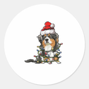 Niedlich Australian Shepherd Santa Christmas Tree  Runder Aufkleber
