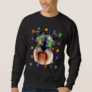 Niedlich Autism Schnauzer Dog Puzzle Sonnenbrille Sweatshirt