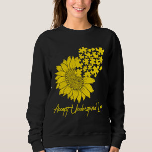 Niedlich Autismus Sonnenblumenpuzzle Piece Pride A Sweatshirt