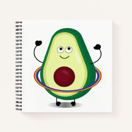 Niedlich Avocado Cartoon Hula Hoop Spiral Notizbuch