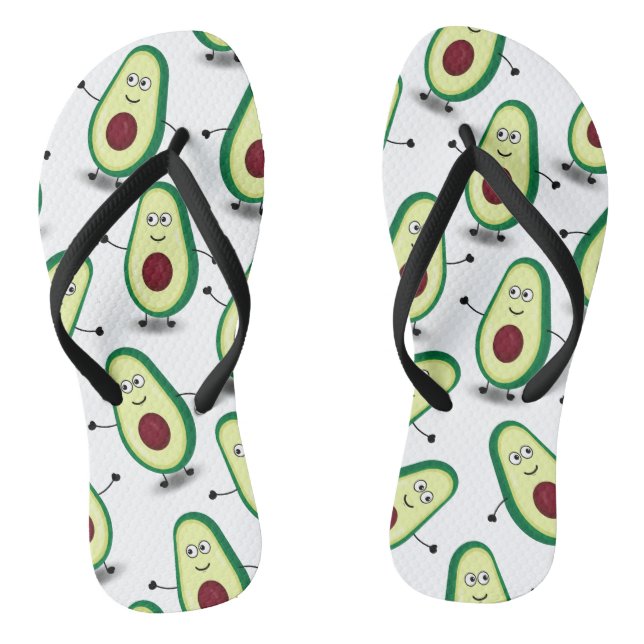 Niedlich Avocado Cartoon Muster Flip Flops (Fußbett)