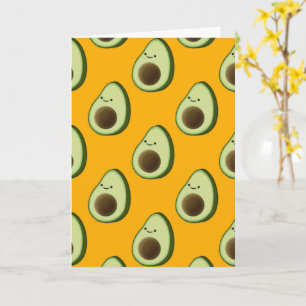 Niedlich Avocado Cartoon Pattern Karte