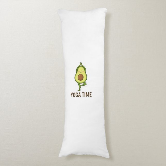 Niedlich Avocado Doing Yoga Sticker Seitenschläferkissen (Vorderseite Vertikal)