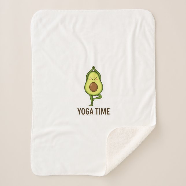 Niedlich Avocado Doing Yoga Sticker Sherpadecke (Vorderseite)