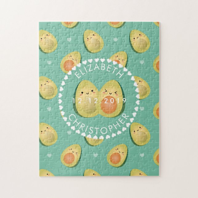 Niedlich Avocado Funny I Liebe Sie Hochzeit Jahres Puzzle (Vertikal)