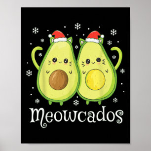Niedlich Avocado Kitten Pun Funny Xmas Food Animal Poster