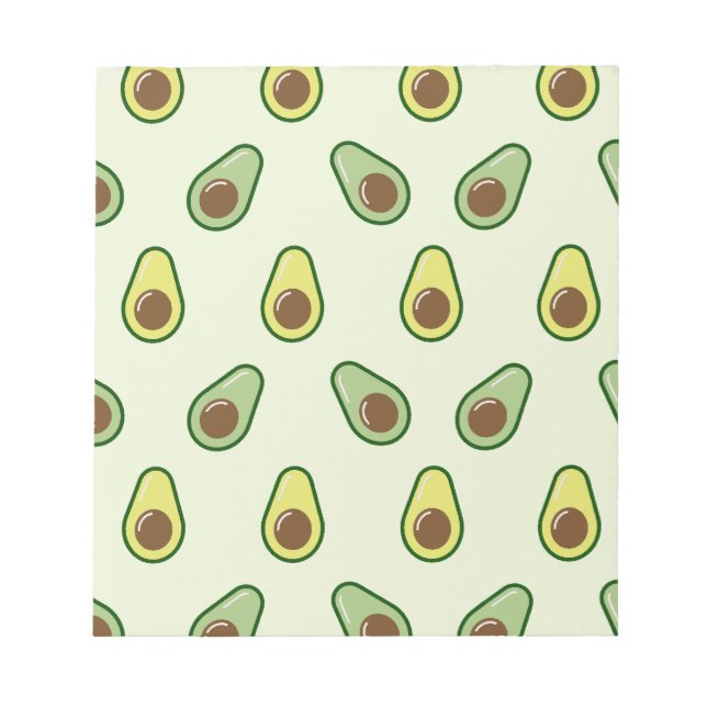 Niedlich Avocado Pattern Notizblock (Vorderseite)