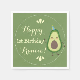 Niedlich Avocado Personalize Colorful 1. Geburtsta Serviette