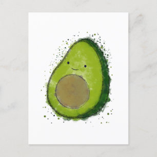 Niedlich Avocado Watercolor Postkarte
