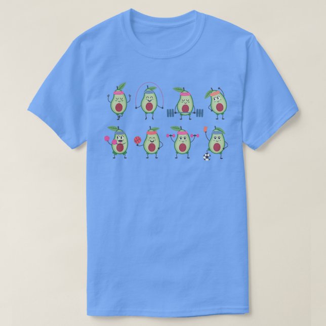 Niedlich Avocado Workouts T-Shirt (Design vorne)