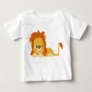 Niedlich Awake Cartoon Lion Children T - Shirt