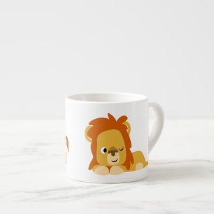 Niedlich Awake Cartoons Lion Espressotasse