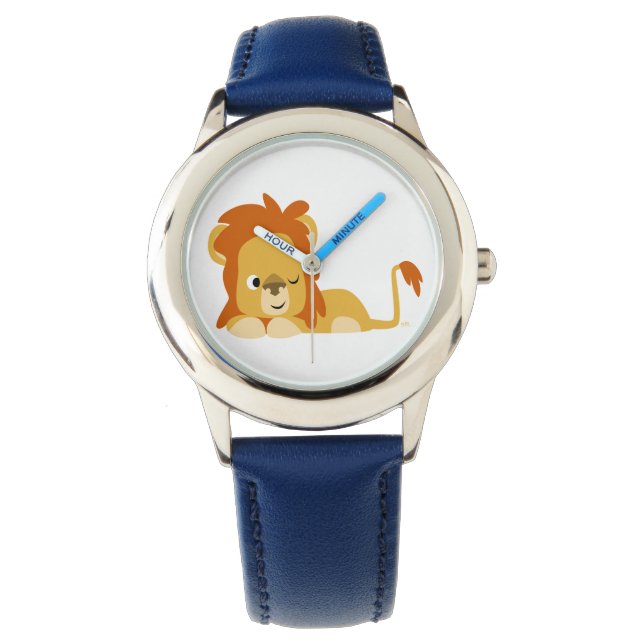 Niedlich Awake Cartoons Lion Watch Armbanduhr (Vorderseite)