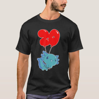 Niedlich Axolotl - 20. Geburtstag - Kinder Ballon  T-Shirt