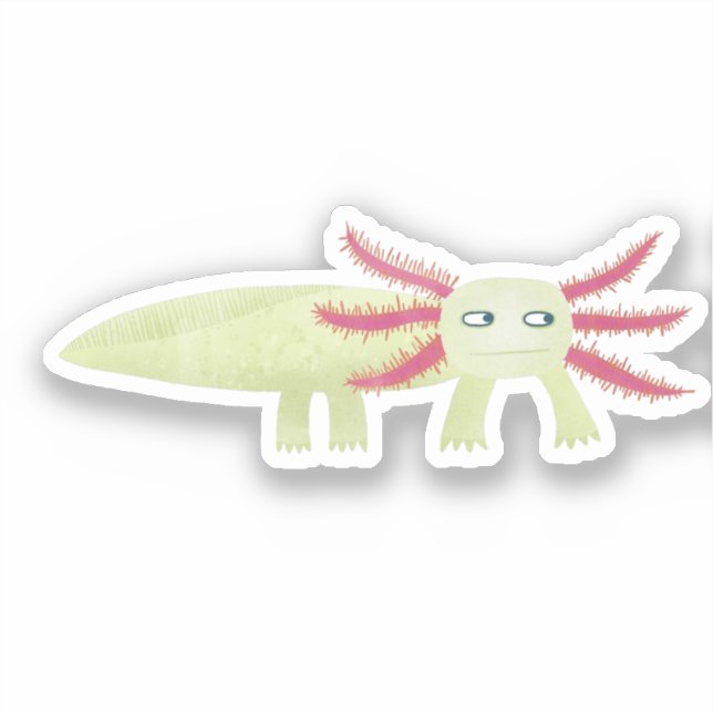 Niedlich Axolotl Aufkleber (Vorderseite)