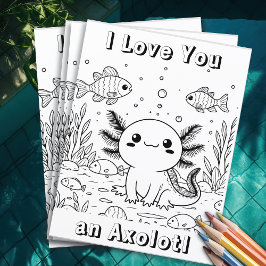 Niedlich Axolotl | Farbseite des Kindes Flyer