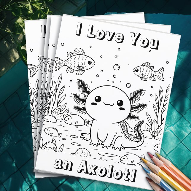 Niedlich Axolotl | Farbseite des Kindes Flyer (Von Creator hochgeladen)