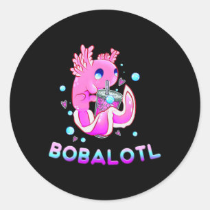 Niedlich Axolotl Lover Bobalotl Boba Kawaii Anime  Runder Aufkleber