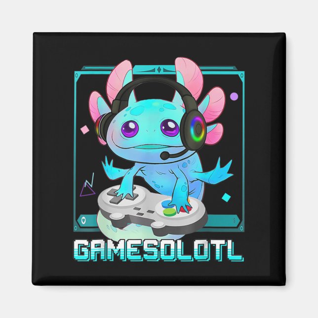 Niedlich Axolotl Lover Gamesalotl Gaming Axolotl K Magnet (Vorne)