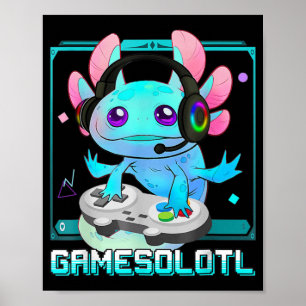 Niedlich Axolotl Lover Gamesalotl Gaming Axolotl K Poster