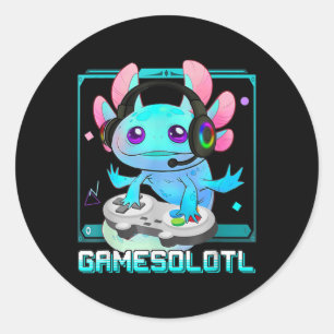 Niedlich Axolotl Lover Gamesalotl Gaming Axolotl K Runder Aufkleber