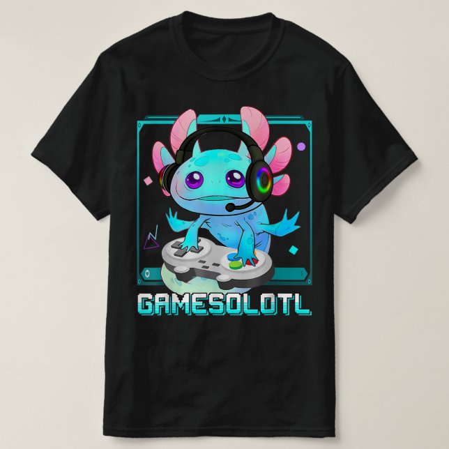 Niedlich Axolotl Lover Gamesalotl Gaming Axolotl K T-Shirt (Design vorne)