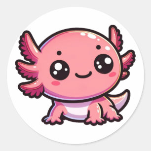 Niedlich Axolotl Runder Aufkleber