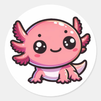 Niedlich Axolotl Runder Aufkleber