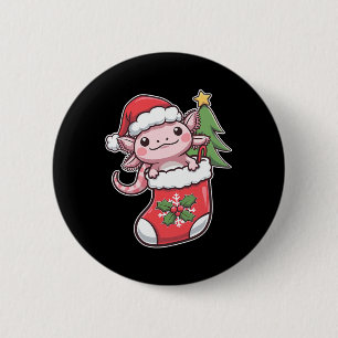Niedlich Axolotl zu Weihnachten Axolotl Button
