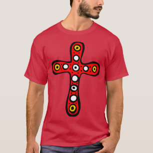 Niedlich Aztec Mayan Long CROSS Large Red T-Shirt