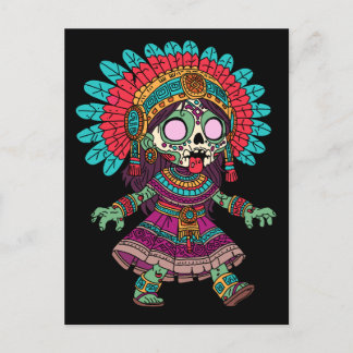 Niedlich Aztec Zombie Postkarte