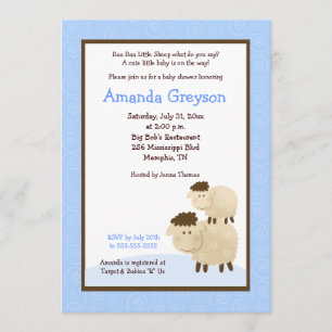 Niedlich Baa Baa Sheep 12x18 Baby Dusche Invite Bl Einladung