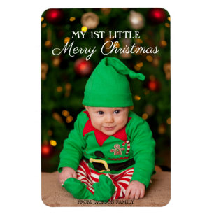 Niedlich Baby 1. Kleines frohes Weihnachtsfest Fot Magnet