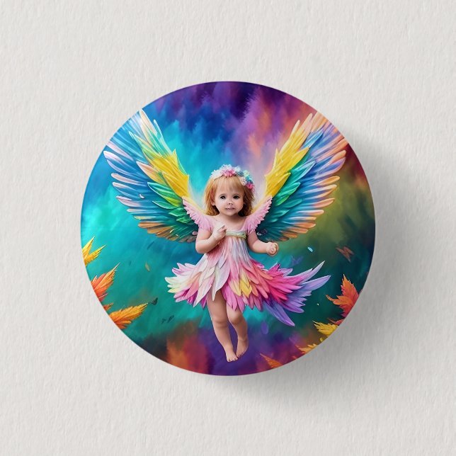 Niedlich Baby Angel Wings Art-38424 Button (Vorderseite)