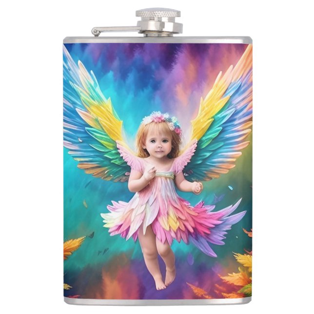 Niedlich Baby Angel Wings Art-38424 Flachmann (Vorderseite)