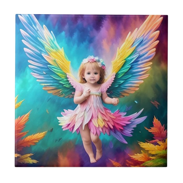 Niedlich Baby Angel Wings Art-38424 Fliese (Vorderseite)