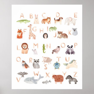Niedlich Baby Animal Alphabet Poster