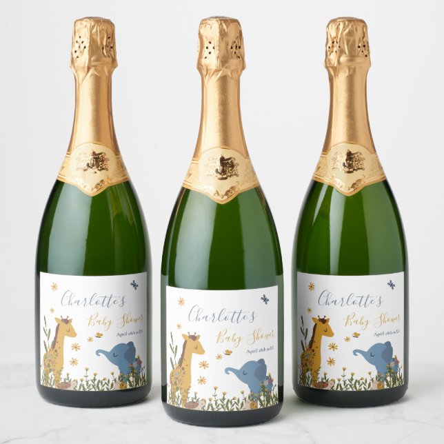 Niedlich Baby Animals Floral Baby Dusche (Flaschen)