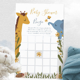 Niedlich Baby Animals Floral Baby Shower Bingo Gam
