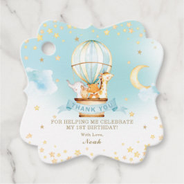 Niedlich Baby Animals Hot Air Ballon Vielen Dank Geschenkanhänger