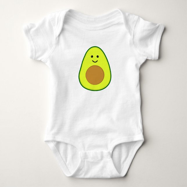 Niedlich Baby Avocado Kawai Strampler (Vorderseite)
