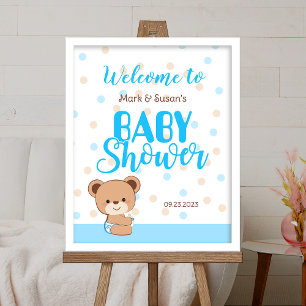 Niedlich Baby Bear Baby Dusche Begrüßungszeichen - Poster
