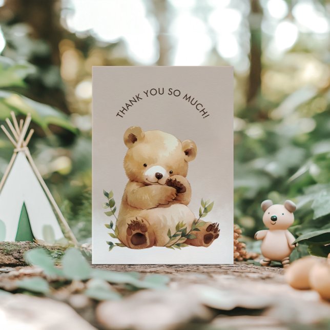 Niedlich Baby Bear Baby Dusche Danke Karte (Cute Baby Bear Baby Shower Thank You Card)