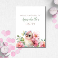 Niedlich Baby Bird Geburtstagsparty Dankeschön Kar