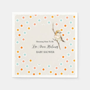 Niedlich Baby Bird Tiny Blume Babydusche Serviette