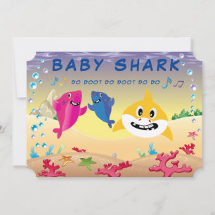 Niedlich 🦈 Baby Birthday Hai Party Einladung