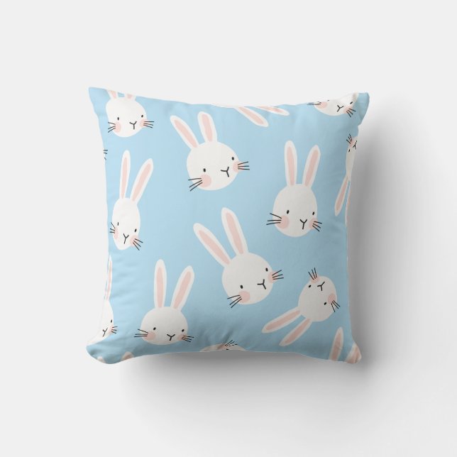 Niedlich Baby Blue Bunny Decorative Kissen (Vorderseite)